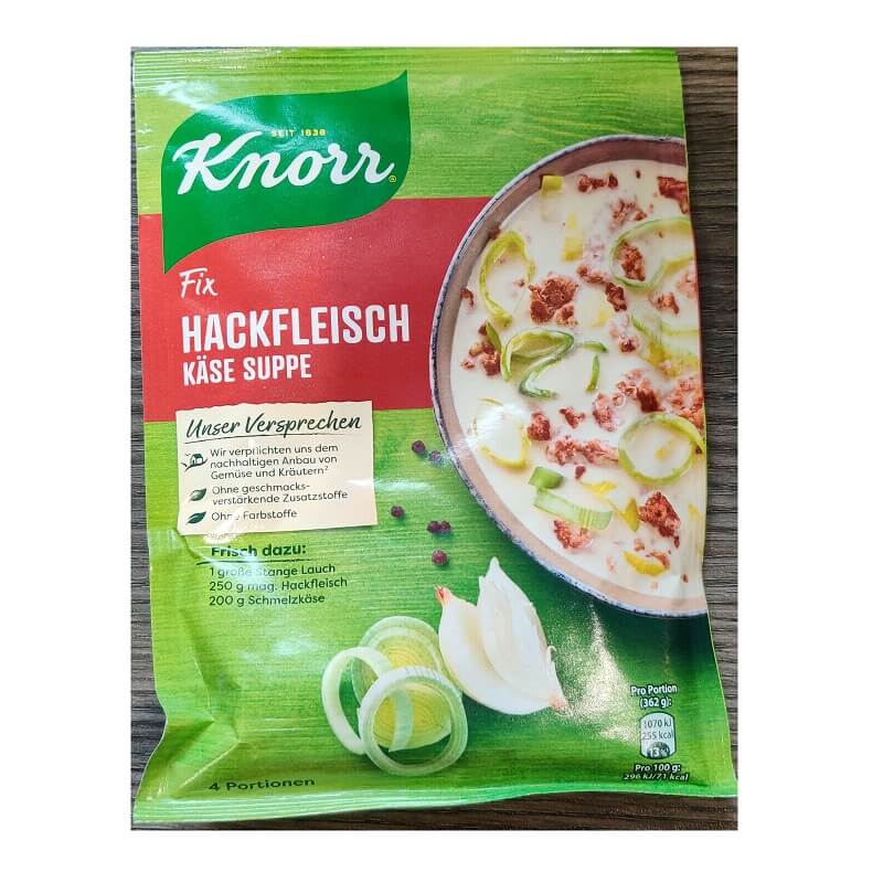 Knorr Fix Minced Meat Cheese Suppe – Store Soup Hackfleisch Kase Grocery 58g German