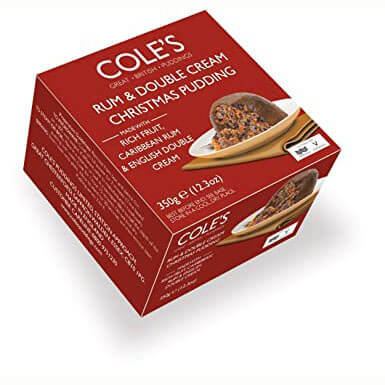 Coles Boxed Christmas Pudding Boxed Rum and Double Cream 350g