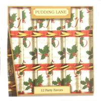 Pudding Lane Christmas Crackers Antique White With Merry Christmas Holly Design 12 X 12.5 Inch 250g