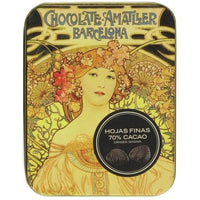 Amatler 70 Percent Dark Chocolate Leaves in a Gift Tin 60g