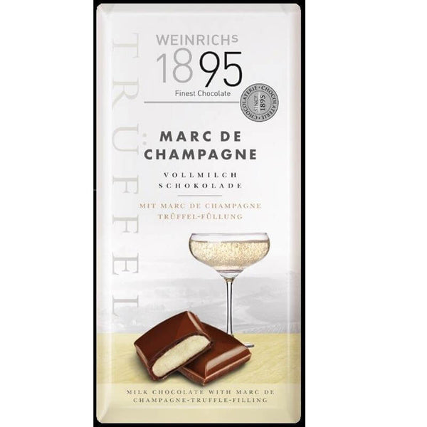 Weinrich Milk Chocolate Bar with Champagne Truffle Filling 100g