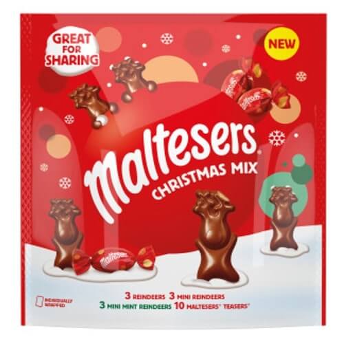 Mars Maltesers Merry Teaser Reindeer Mix Pouch Mint and Chocolate 240g