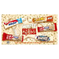 Nestle White Festive Selection Box Includes Milkybar, Kit Kat Chunky, Lion and Smarties All White Chocolate 199g