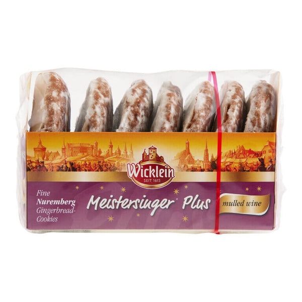 Wicklein Meisteringer Lebkuchen with Mulled Wine and Nuts (pack of 6) 20 percent Nuts And Almond Crunch Topping 200g