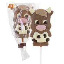 Belfine Lollipop Lola Cow Solid Chocolate 25g